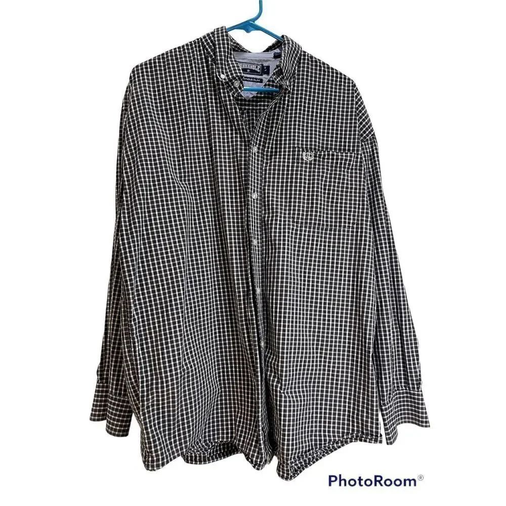 Panhandle Slim black and white check shirt size L